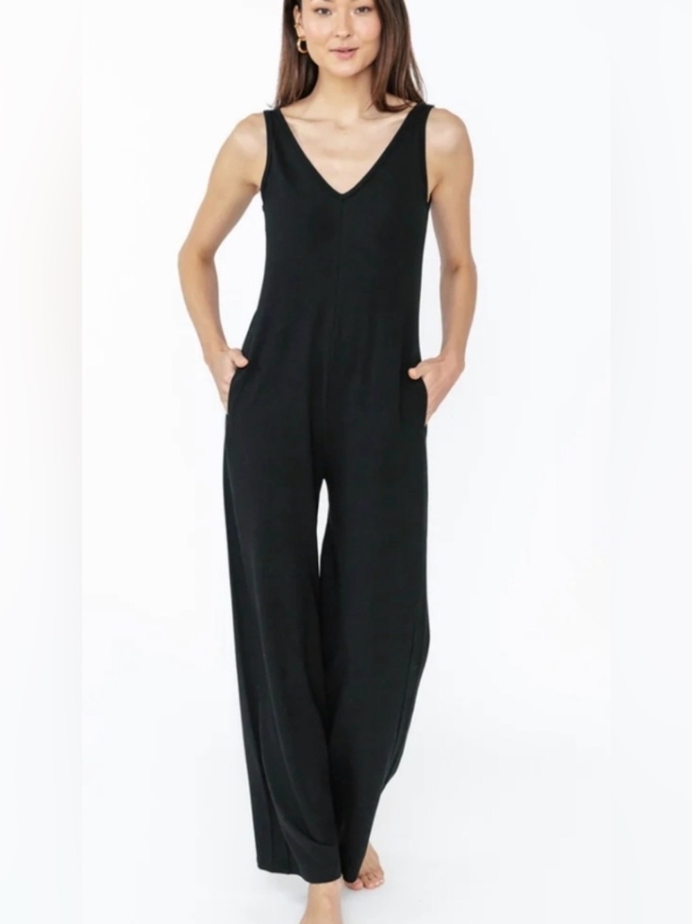 Smash + Tess Black Tuesday Wide Leg jumpsuit II in Midnight Black